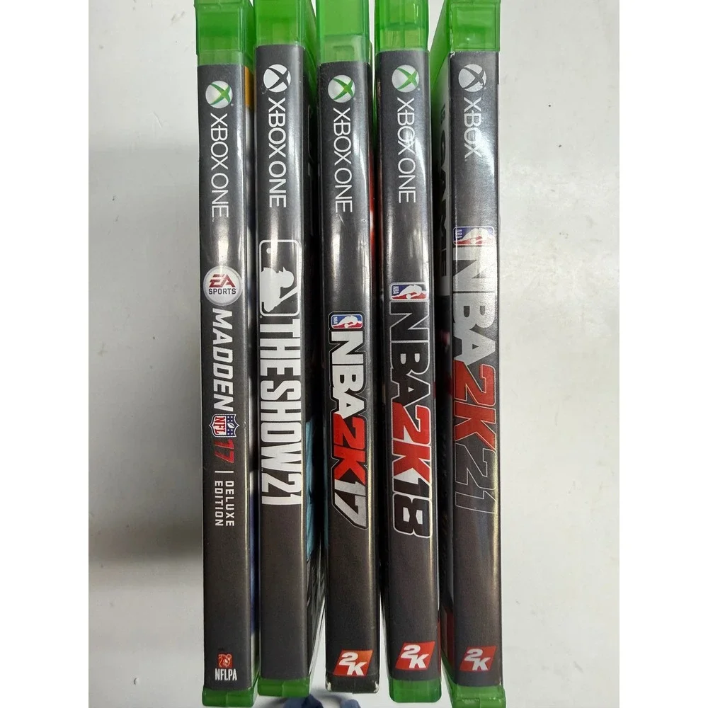 Xbox One Sports Game Lot NBA 2K17 2K18 2K21 MLB The Show 21 Madden 17 Bundle